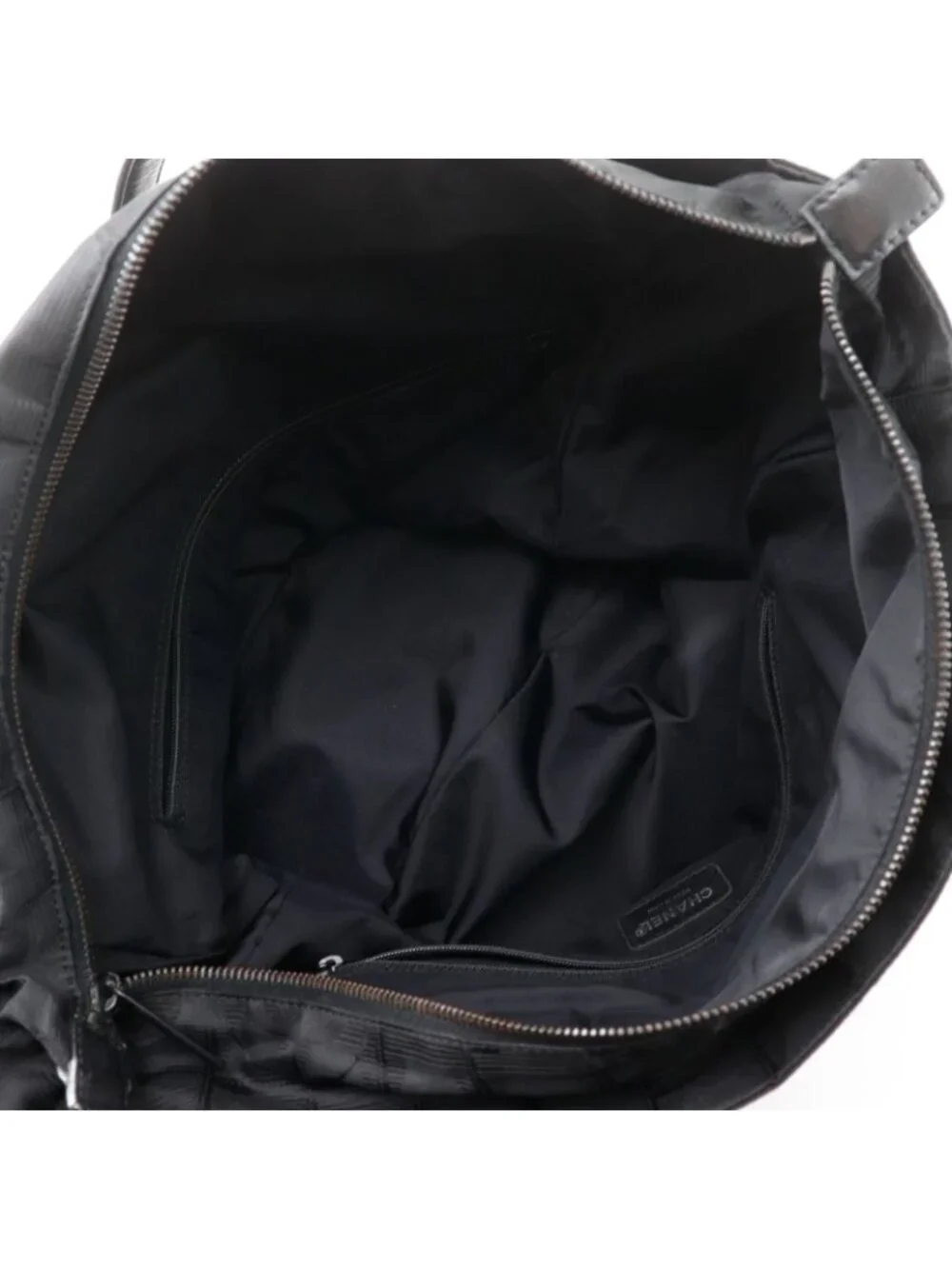 Chanel New Travel Line Tote Bag GM Nylon Canvas Black